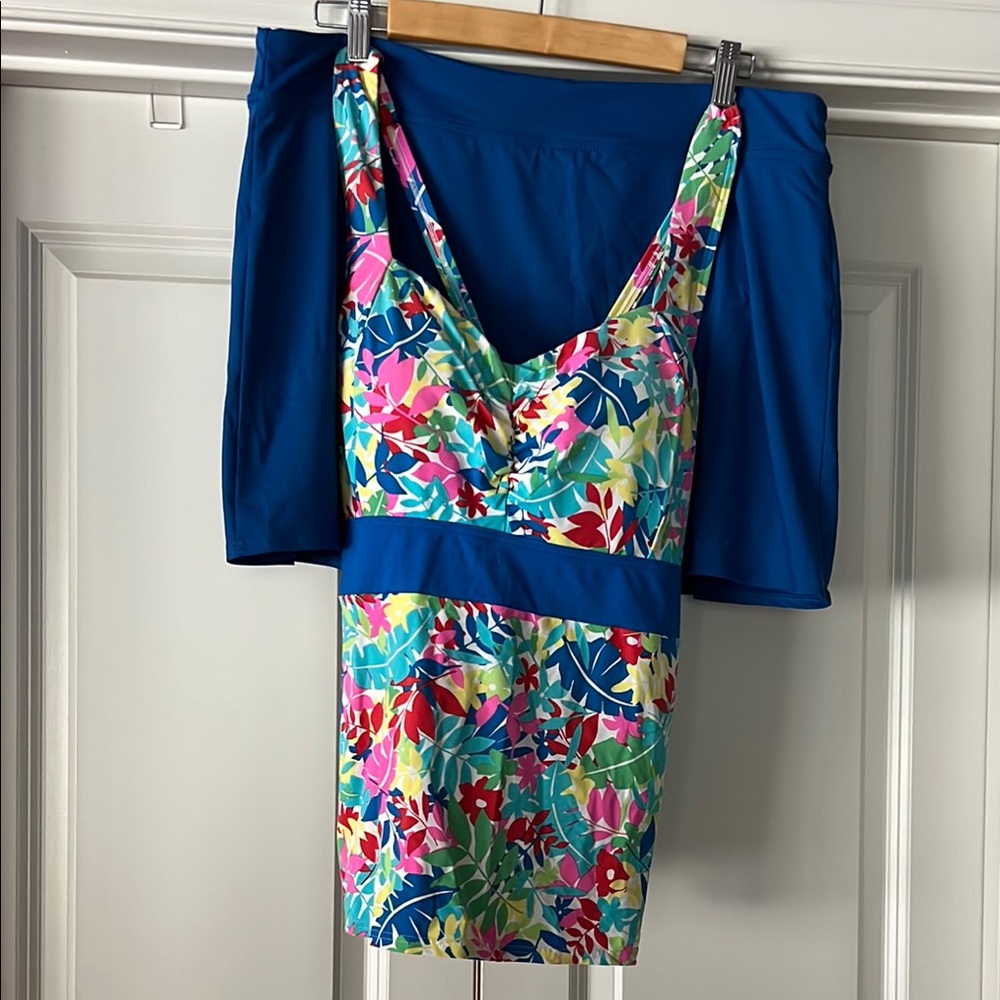 Lands End Floral Multicolor Women's Swimsuit